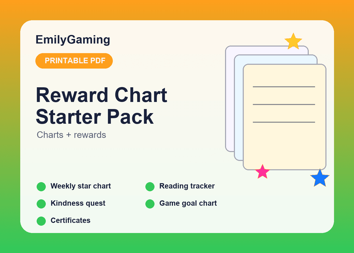 Reward Chart Starter Pack