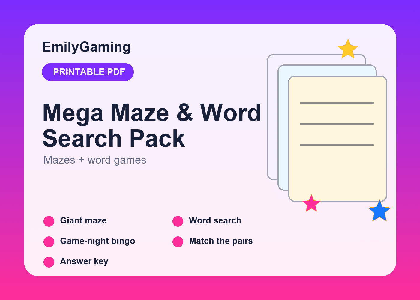 Mega Maze & Word Search Pack