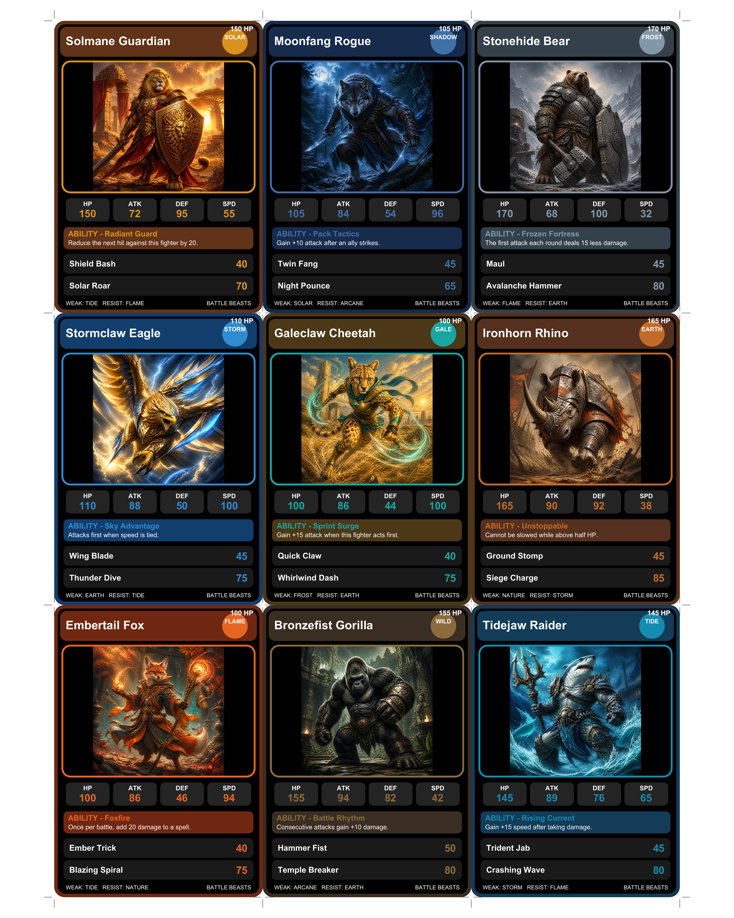 Battle Beasts: Primal Power – 18-Card Fighter Set thumbnail 4