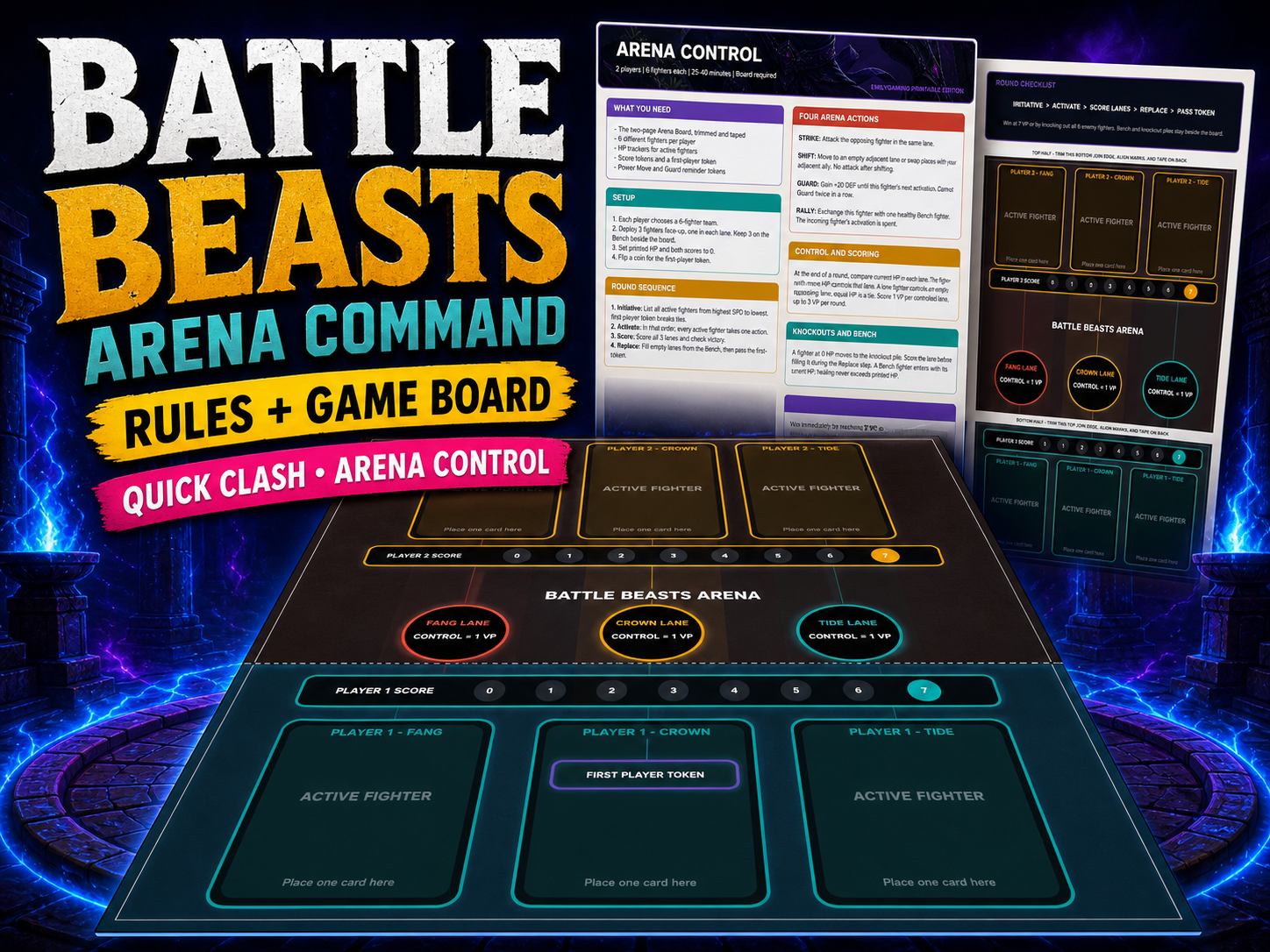 Beast battle card game board set preview 1